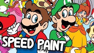 Super Mario Poster Speedpaint [upl. by Yole402]