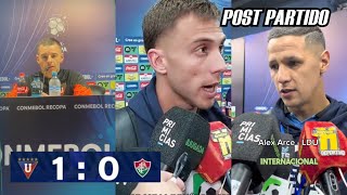 RUEDA DE PRENSA POST PARTIDO Liga de Quitó vs Fluminense 1x0 Adrián Gabbarini Alex Arce y Piovi [upl. by Tildie754]