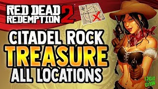 ❌ Red Dead Redemption 2 Online 💰 CITADEL ROCK Treasure Map Location  All Locations  RDR2 [upl. by Anastice]