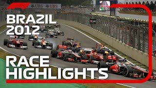 2012 Brazilian Grand Prix Race Highlights  Presented by Pirelli [upl. by Arakihc]