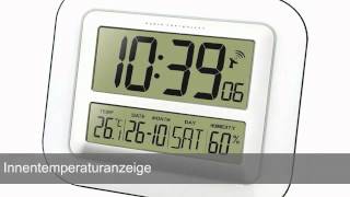 Technoline WS 8006 FunkWanduhr Thermometer Temperaturstation [upl. by Airemaj930]