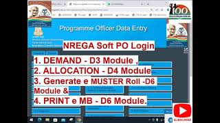 mgnrega PO Login Demand Allocation e Muster amp Print e MB full Process kishoretechvision [upl. by Aserej470]