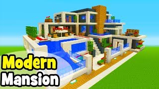 Minecraft Tutorial How To Make A Modern Mansion 6 [upl. by Penn]