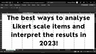 The best way to analyze LIKERT SCALE and INTERPRET the results [upl. by Saval]