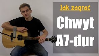 Jak zagrać Chwyt Gitarowy A7dur Akord A7 na gitarze  JakZagracpl [upl. by Siroval532]