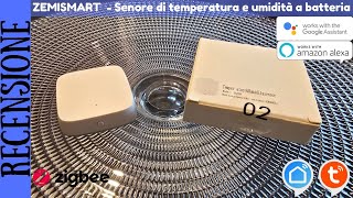 RECENSIONE  Termometro a batteria smart Zigbee Zemismart per misurare la temperatura e lumidità [upl. by Hemingway]