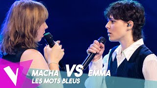 Christophe  Les mots bleus ● Macha amp Emma  Duels  The Voice Belgique [upl. by Vihs]