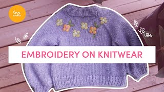 Embroidery on Knitwear  Community tutorials withme [upl. by Annorah175]