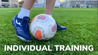 INDIVIDUAL TRAINING SESSION FOR FOOTBALLERS  DRIBBLING AND FINISHING DRILLS [upl. by Merl]