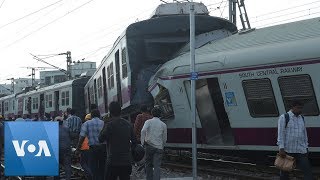 CCTV Footage Shows HeadOn Collision of Trains in India  VOANews [upl. by Sydney]