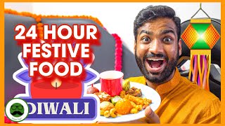 Diwali Eating Festive Food for 24 Hour Food Challenge  Veggie Paaji [upl. by Laira]