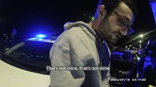 quotIts not mine its not minequot  police footage of cocaine dealer caught in act [upl. by Aksel140]