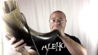 AleHorn 20quot Gjallarhorn Sounding Horn with new DEEPER Sound and Leather Carrying Strap [upl. by Silvestro]