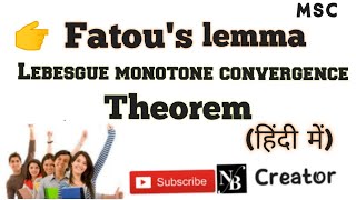 Fatous lemma and lebesgue monotone convergence theorem  Real analysis [upl. by Ydoc]