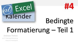 Excel  Projektkalender  Bedingte Formatierung  Monatslinien  Teil 4 [upl. by Annwahs504]