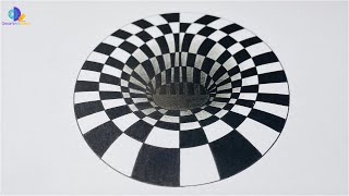 How To Draw a 3D Hole Optical Illusion [upl. by Aicekat]