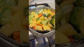 Steamer basket veggies plantbased veganfood notadietbutalifestyle eatplants [upl. by Electra]