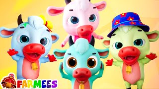 Five Little Cows Learning Song amp Nursery Rhyme for Children [upl. by Cleodell]