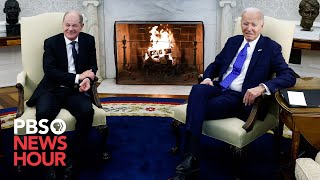 WATCH Biden hosts German Chancellor Scholz at White House to discuss stalled Ukraine aid [upl. by Jacob]