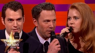 Henry Cavill Ben Affleck and Amy Adams Do The Batman Voice  The Graham Norton Show [upl. by Erreipnaej]