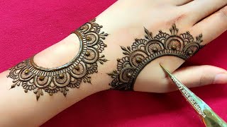 Very beautiful stylish back hand mehndi design  Easy mehndi  Simple mehndi  Mehndi design Mehndi [upl. by Lilahk]