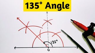 135 degree angle with compass  135° angle [upl. by Naarah]