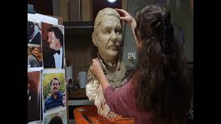 How to make a Portrait Sculpture with sculptor Kelly Borsheim 20221122 Part 2 Art WIP [upl. by Merrilee]