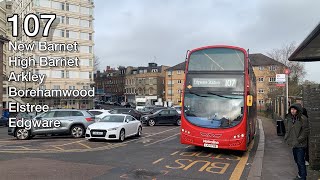 【Full Journey】 London Bus Metroline route 107 towards Edgware Station [upl. by Laeahcim886]