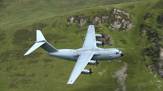 RAF A400M ATLAS SOARS THROUGH THE MACH LOOP [upl. by Drallim]