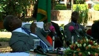 Monkey Urinates on the Zambian Leader During Press Conference [upl. by Franchot]