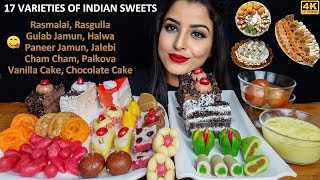 Indian Sweets Mithai  Eating RasgullaGulab JamunRasmalaiMalai Sandwich  ASMR Mukbang Challenge [upl. by Ille277]