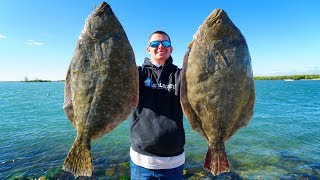 2 Record BREAKING Fish in 1 Day Catch Clean Cook GIANT Flounder [upl. by Idihc970]