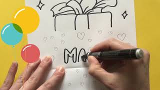 ❤ DIY MOEDERDAG TEKENING MAKEN MAKKELIJK ❤ Leuke vouw tekening om na te tekenen  MOEDERDAG DIY [upl. by Charmaine]