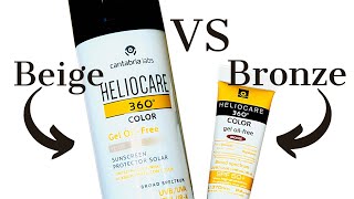 Heliocare 360 Oil Free Color BRONZE VS Heliocare 360 Oil free Color BEIGE shorts [upl. by Mossolb]