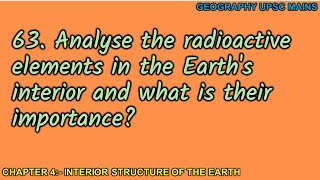 463 Radioactive Elements in Earths Interior  Importance and Impact [upl. by Hepzi518]