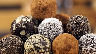 Raw Vegan Chocolate Energy Balls  Dessert Recipe [upl. by Irpac]