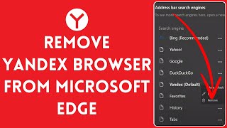 How to Remove Yandex Browser From Microsoft Edge 2024 Delete Yandex Browser [upl. by Caesar]