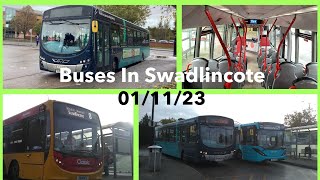 Buses In Swadlincote 011123  ADL Enviro 200 and VDL SB200 Pulsar 2 [upl. by Martinic]