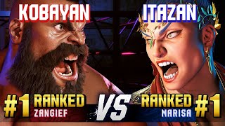 SF6 ▰ KOBAYAN 1 Ranked Zangief vs ITAZAN 1 Ranked Marisa ▰ High Level Gameplay [upl. by Halford46]