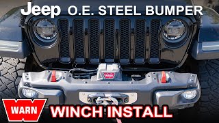 How to Install a Warn Winch on JLJT OE Steel Bumper [upl. by Tihor]