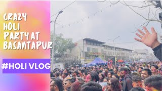 Basantapur ma bhayo dhumdham holi 😎holiinnepalholi holifestival basantapur durbarmarg ktm [upl. by Della]