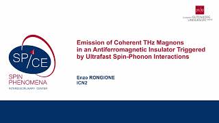 Talks  Terahertz Spintronics 2023  Enzo RONGIONE ICN2 [upl. by Gothar116]