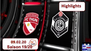 Highlights FC Thun vs FC Lugano 09022020 [upl. by Eneladgam938]