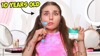 TRYING A 10 Year Olds Skin Care Routine SHOCKING [upl. by Lihas]