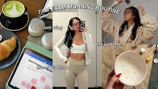 uni vlog productive 7am exam morning routine NEW hair care routine internship amp life updates 🧃 [upl. by Uwton]