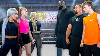 Boys VS Girls Ninja Kidz WWE Showdown [upl. by Aonian993]