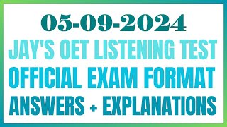 OET LISTENING TEST 05092024 oet oetexam oetnursing oetlisteningtest [upl. by Gilboa415]