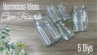 5 IDEAS con FRASCOS de VIDRIO o CRISTAL  DIy home decor  Artesanato para sua casa  SuchaDIY [upl. by Olram]