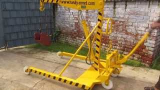 Welcome see Demonstration of Mobile floor Manual Hydraulic Lifting Jib Crane wwwhandyindiacom [upl. by Ponce899]