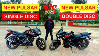 Pulsar Twin Disc VS Pulsar Single Disc Comparison Review In Bangla 2022  Brake Test  Mileage [upl. by Legin]